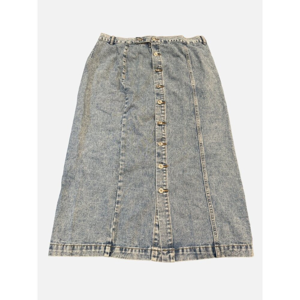 Denim Women's Button Front Long Jean Skirt Blue Size 3XL NEW Without Tags